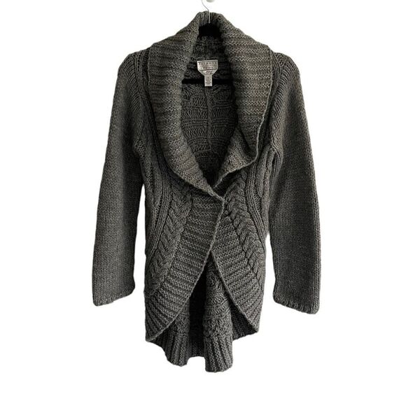 Talbots Collection Wool Chunky Knit Cardigan Sweater Grey S - Picture 2 of 10